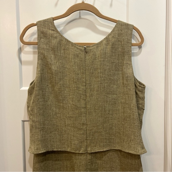 Joseph Ribkoff Women’s Sleeveless Dress Tan Layered Front Long Maxi Size 14 - Picture 6 of 10